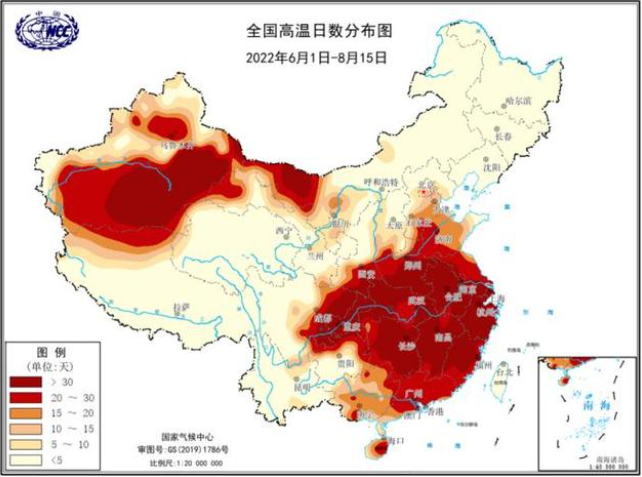 当前我国高温热浪事件达